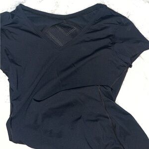 Black V-Neck Athletic Top